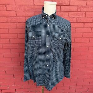 Ariat‎ Relentless Stretch Shirt Mens Size Medium Western Button Down Blue Print